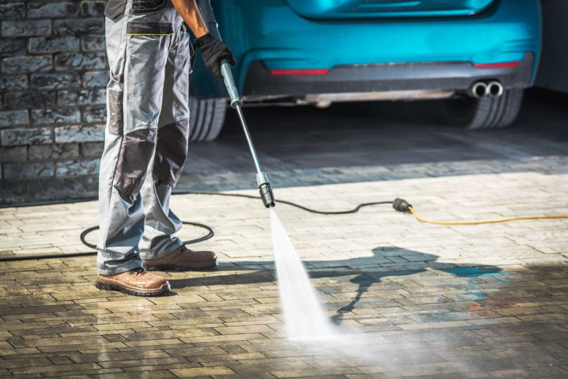 Power Washing on a Driveway